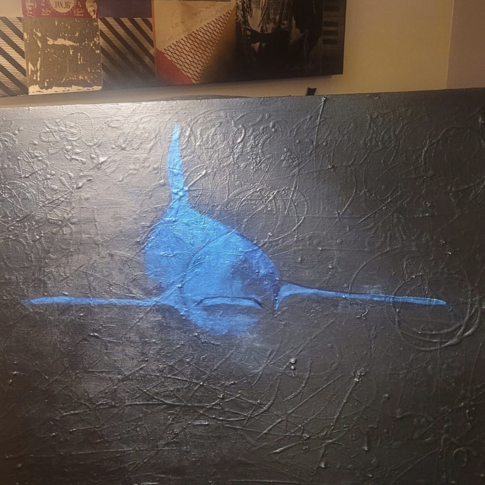 Blue Shark Canvas Art